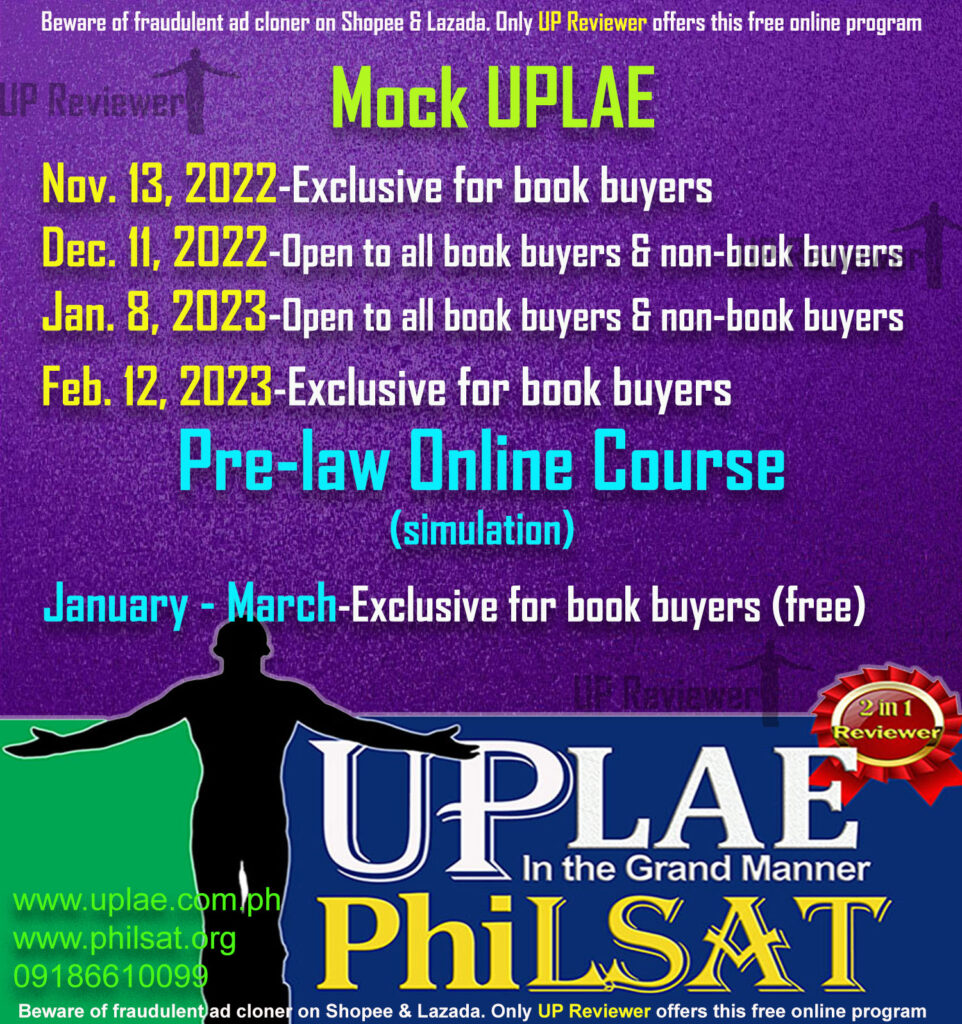 UPLAE & PhiLSAT Schedule